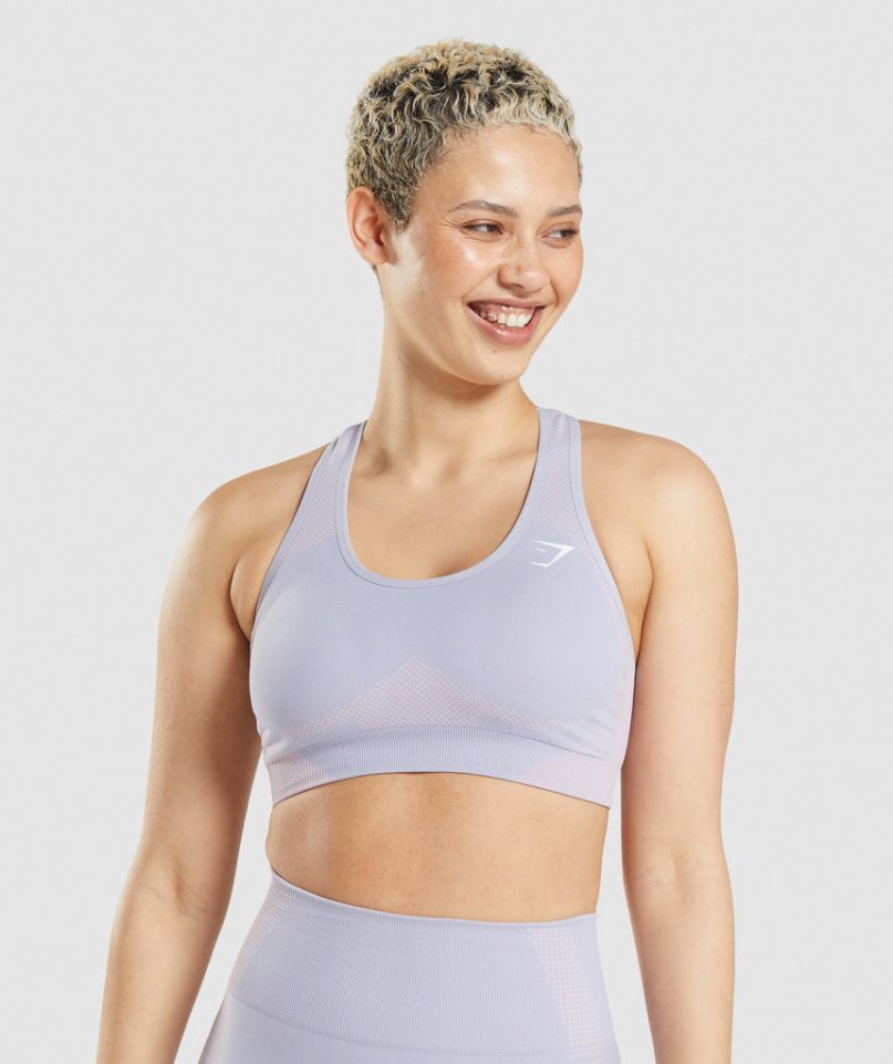 Women\'s Gymshark Vital Seamless 2.0 Sports Bra Light Blue | CA 351608